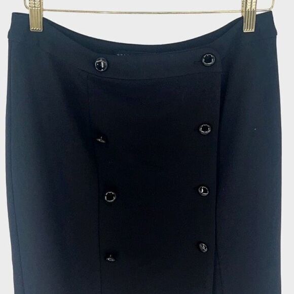 Grace Elements Womens Nancy Lined Pencil Skirt Buttons Black Size 8 NWT - Picture 2 of 7